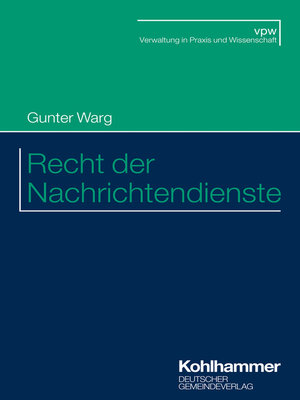 cover image of Recht der Nachrichtendienste